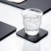 Black Leatherette Coaster, Square